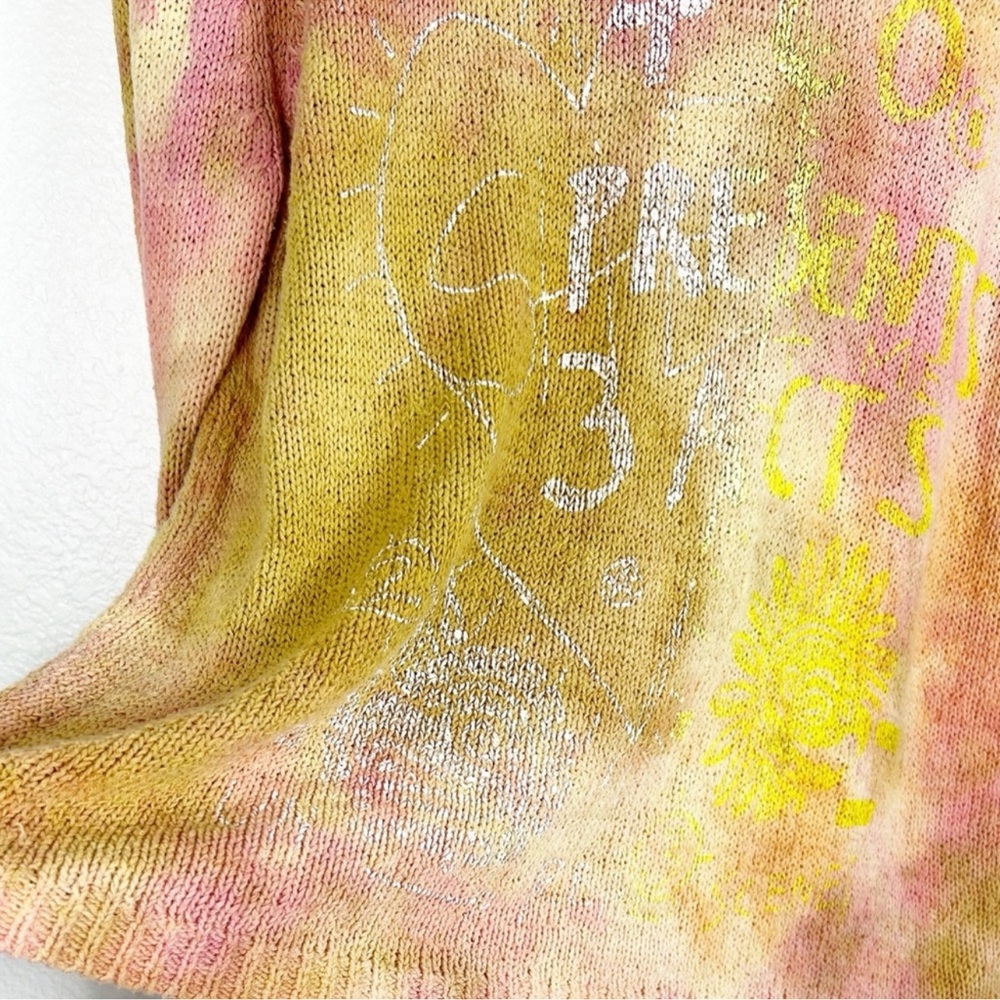 RARE The People of the Labyrinths tie dye graphic knit sweater Size S small - Picture 6 of 8